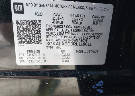 2024 GMC Terrain Denali z USA, uszkodzony, nr VIN 3GKALXEG3RL118011